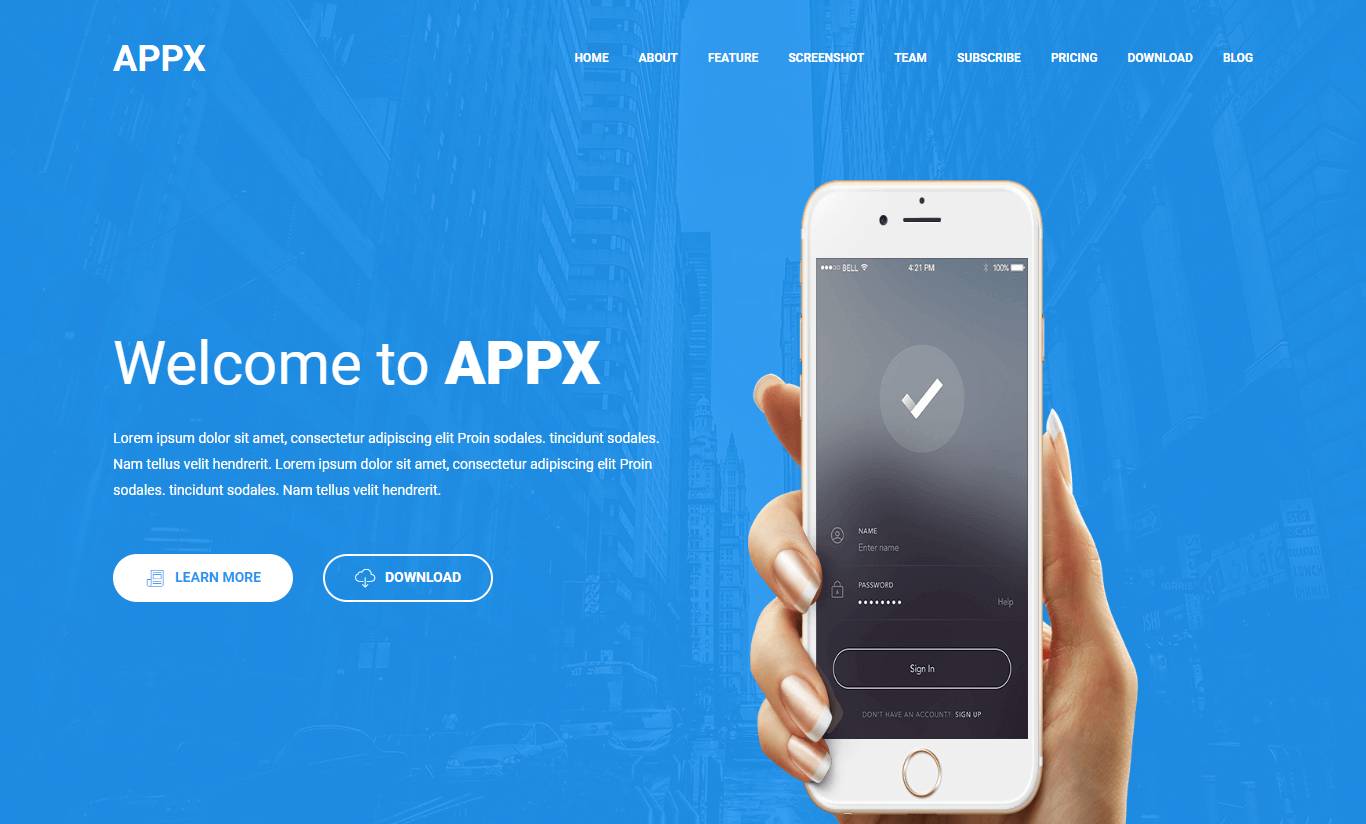 Appx - App Landing Page WordPress Theme